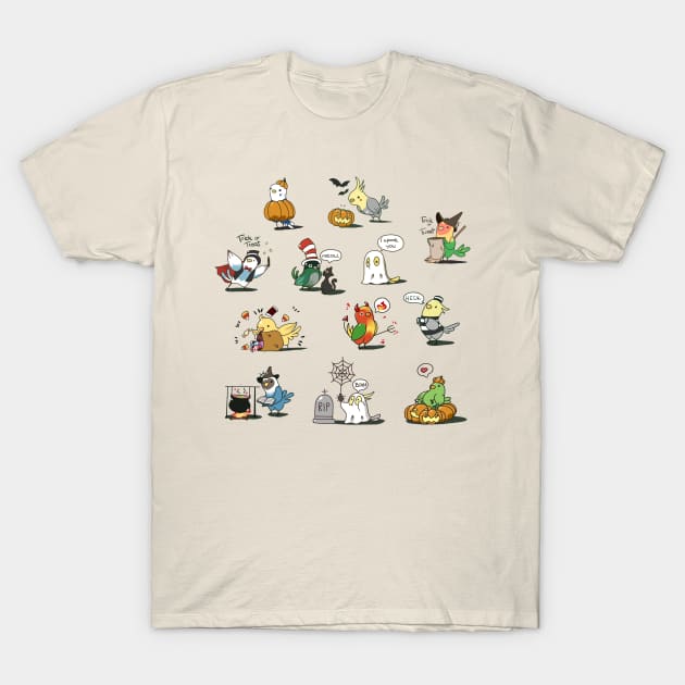 Halloween birbs T-Shirt by Shemii